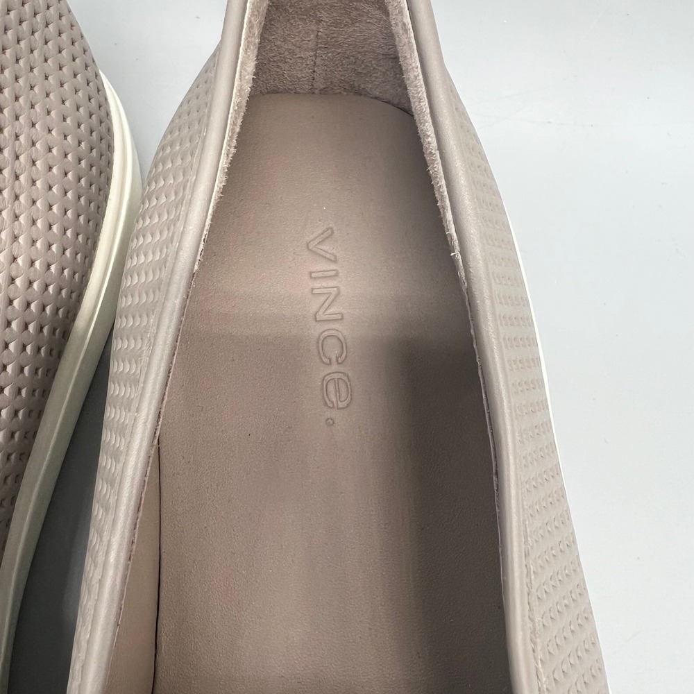 Vince Blair Perforated Leather Slip On Sneakers Taupe Grey Womens 9.5 M EUR 39.5 - Picture 3 of 9